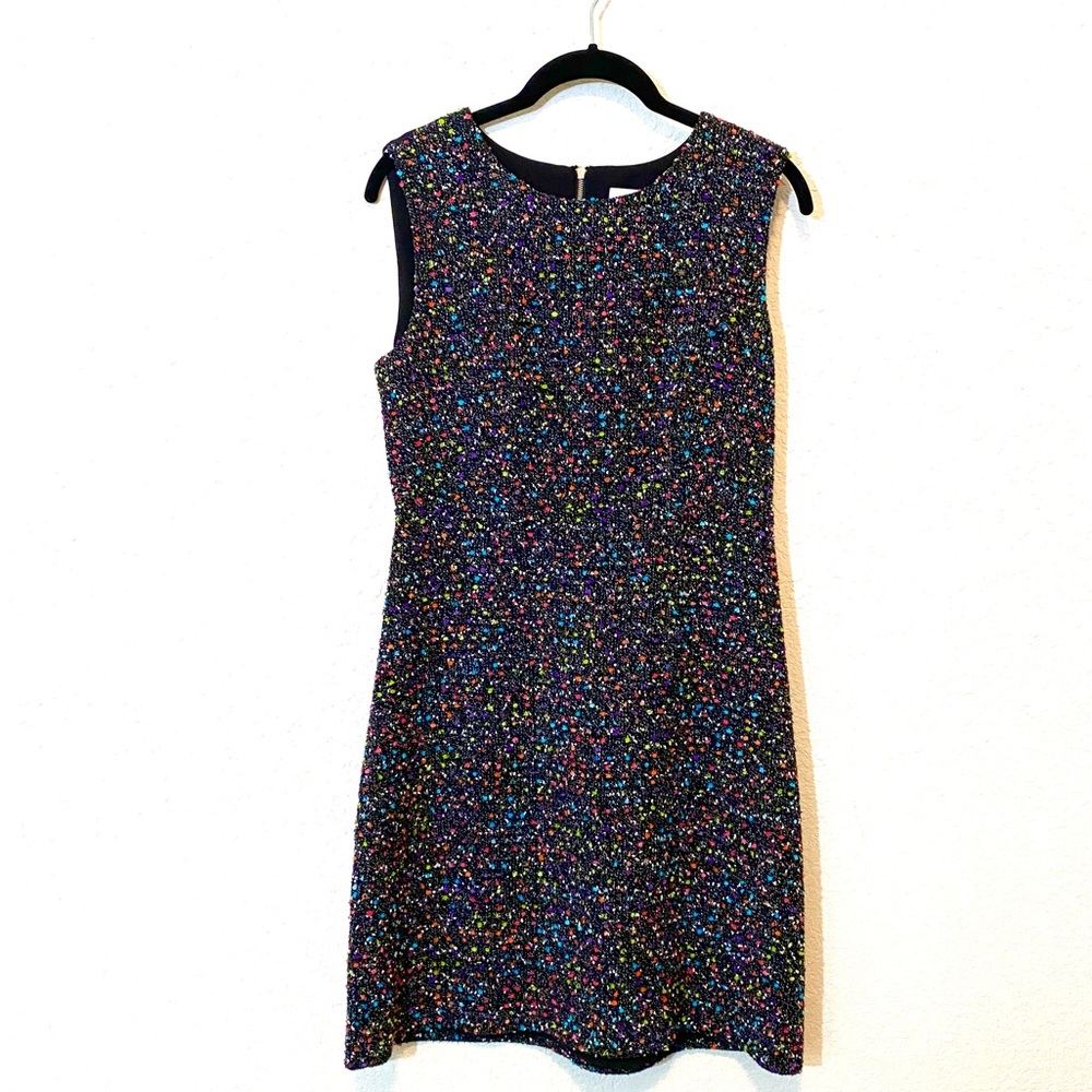 DVF Carrie Two Boucle Tweed Multi Dot Dress